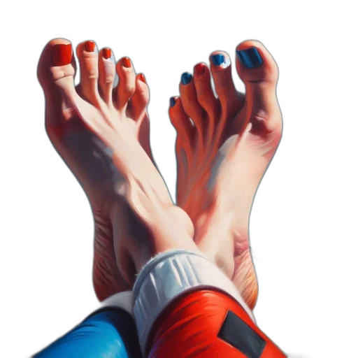 shoes, photorealistic, comic book art, concept art, oil painting, pair, painted, feet transparent PNG cut-out