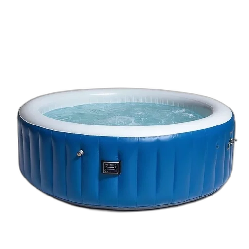 furniture, blue, inflatable, hot, tub, metal, frame, displayed transparent PNG cut-out