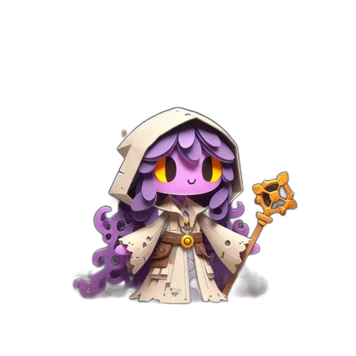 staff, weapon, pixel art, concept art, fantasy art, 3d render, dark, character transparent PNG cut-out