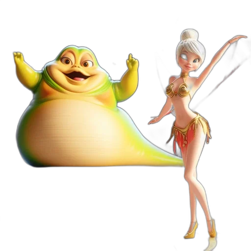 dress, creature, concept art, 3d render, underwater, two, animated, characters transparent PNG cut-out