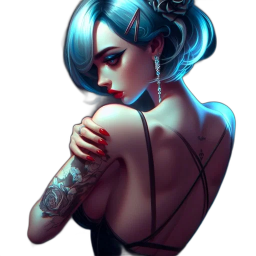 dress, jewelry, crown, cyberpunk, fantasy art, concept art, comic book art, neon lights transparent PNG cut-out
