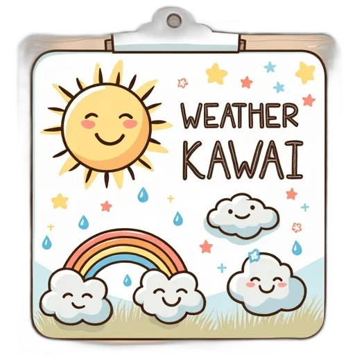 rain, digital, illustration, weather-themed, scene, various, elements, such transparent PNG cut-out