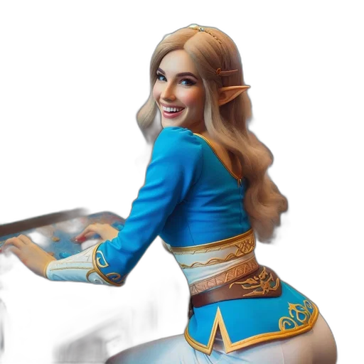concept art, fantasy art, 3d render, comic book art, blue, woman, dressed, fantasy-inspired transparent PNG cut-out