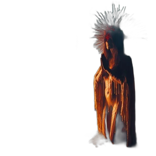 hair, mask, crown, creature, concept art, 3d render, fantasy art, photorealistic transparent PNG cut-out