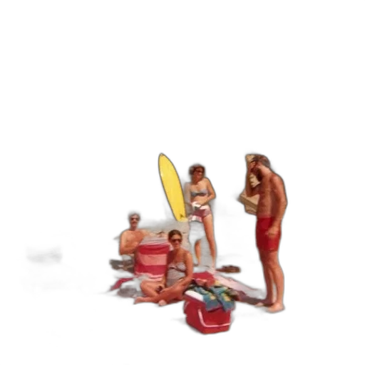 food, 3d render, concept art, beach, underwater, fire, group, people transparent PNG cut-out