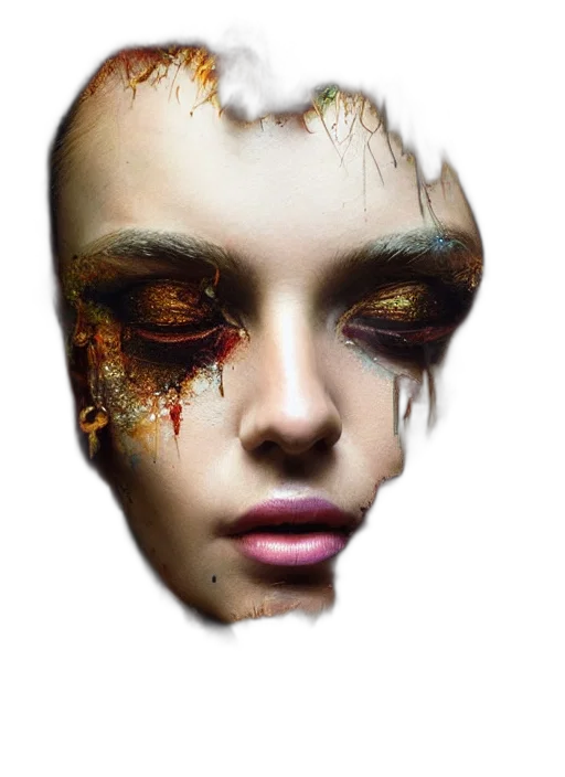 face, mask, hair, creature transparent PNG cut-out