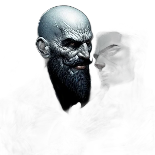 mask, face, creature, concept art, fantasy art, comic book art, photorealistic, monochrome transparent PNG cut-out