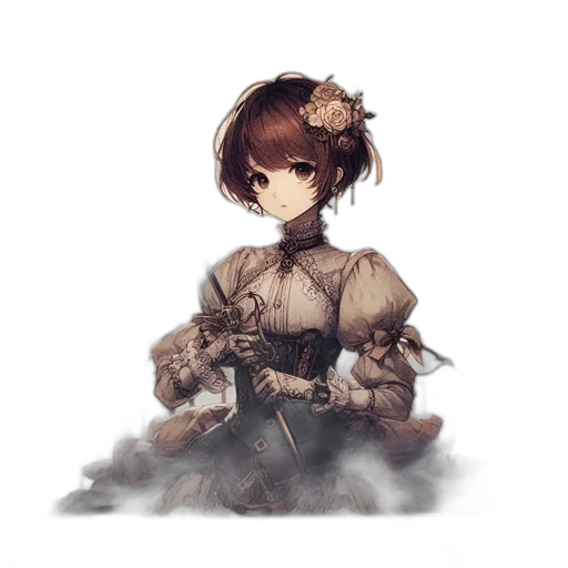 staff, weapon, sword, dress, fantasy art, concept art, pixel art, anime transparent PNG cut-out