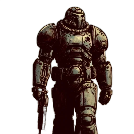 robot, weapon, concept art, comic book art, pixel art, cyberpunk, earth tones, green transparent PNG cut-out
