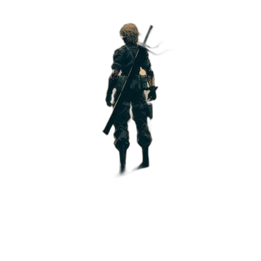 staff, weapon, sword, jacket, concept art, pixel art, fantasy art, 3d render transparent PNG cut-out