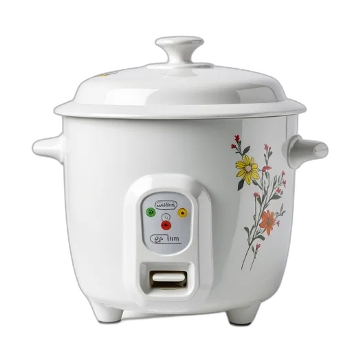 white, rice, cooker, digital, display, showing, cook, warm transparent PNG cut-out