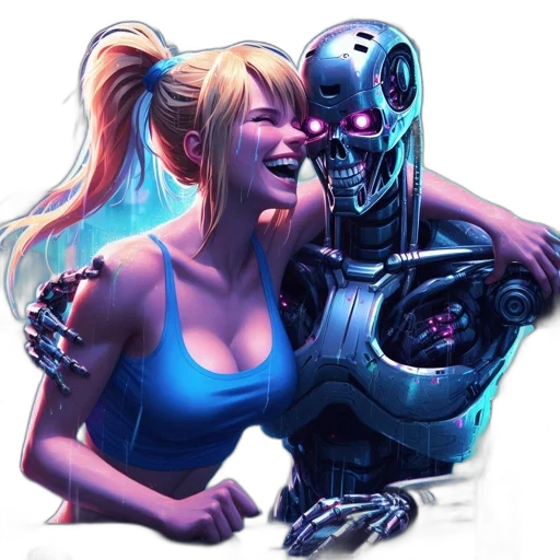 robot, face, mask, cyberpunk, concept art, comic book art, fantasy art, neon lights transparent PNG cut-out