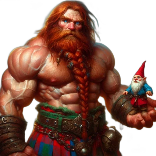 fantasy art, concept art, photorealistic, comic book art, muscular, man, red, hair transparent PNG cut-out