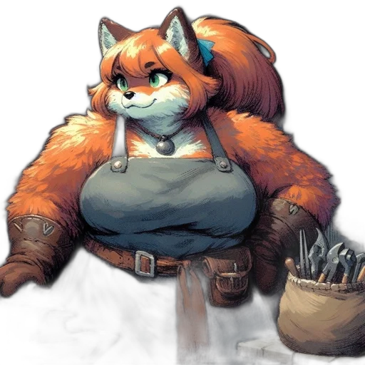 staff, animal, creature, jacket, watercolor, concept art, fantasy art, pixel art transparent PNG cut-out