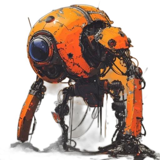 robot, weapon, creature, animal, concept art, 3d render, cyberpunk, watercolor transparent PNG cut-out