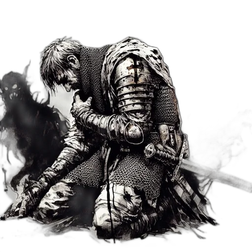 sword, weapon, fantasy art, concept art, comic book art, pixel art, fire, monochrome transparent PNG cut-out