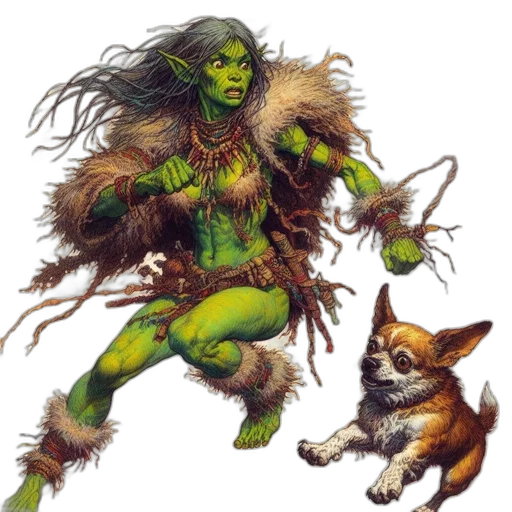 creature, animal, concept art, fantasy art, comic book art, green, fantastical, complexion transparent PNG cut-out