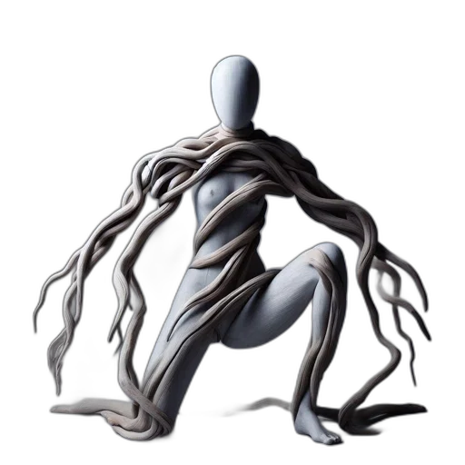 creature, hair, robot, animal, concept art, 3d render, comic book art, fantasy art transparent PNG cut-out
