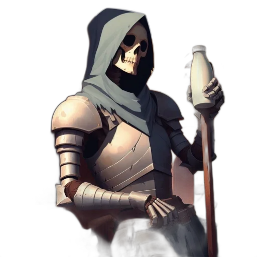 staff, mask, sword, face, concept art, fantasy art, pixel art, 3d render transparent PNG cut-out