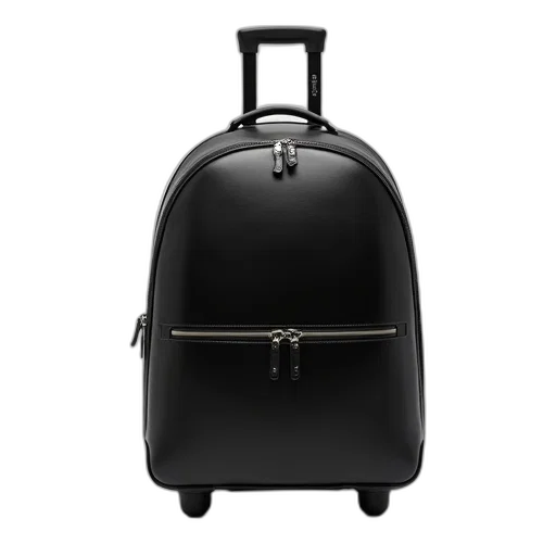 black, rolling, luggage, shape transparent PNG cut-out
