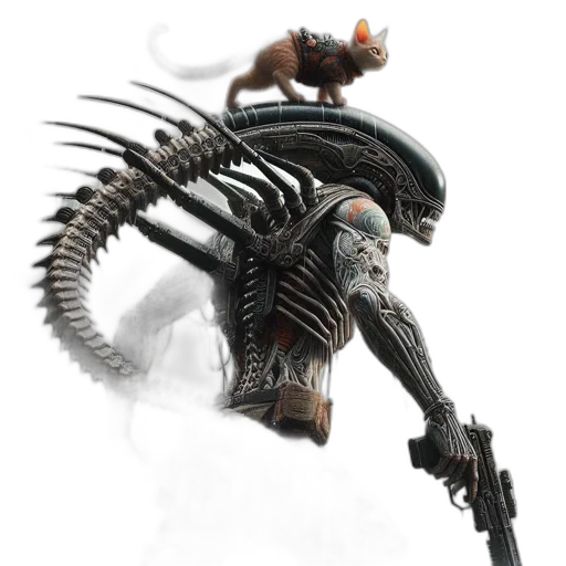 creature, robot, animal, weapon, concept art, 3d render, fantasy art, cyberpunk transparent PNG cut-out