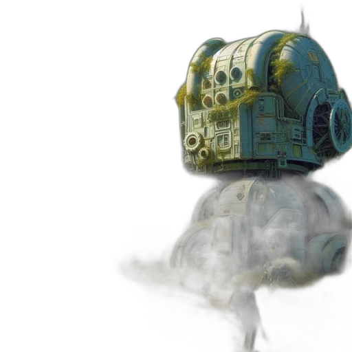 robot, mask, creature, weapon, concept art, 3d render, watercolor, cyberpunk transparent PNG cut-out