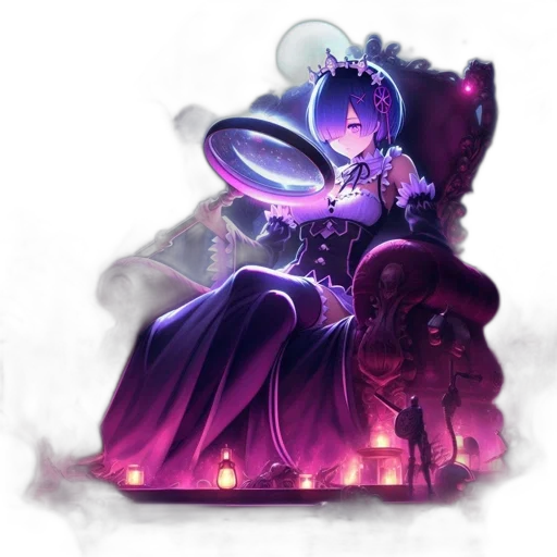 crown, staff, dress, concept art, fantasy art, pixel art, anime, neon lights transparent PNG cut-out