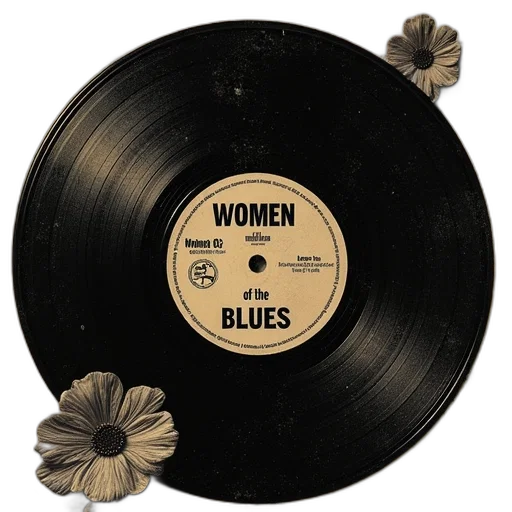 blue, vinyl, label, says, women, blues transparent PNG cut-out