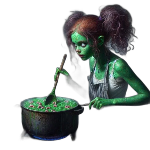 food, concept art, fantasy art, comic book art, photorealistic, green, woman, skin transparent PNG cut-out
