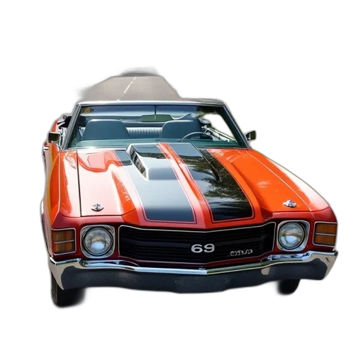 car, photorealistic, 3d render, 1971 transparent PNG cut-out