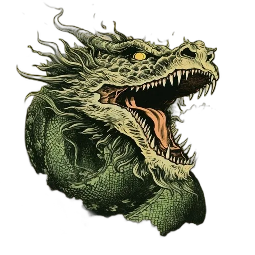 dragon, creature, animal, mask, concept art, fantasy art, photorealistic, watercolor transparent PNG cut-out