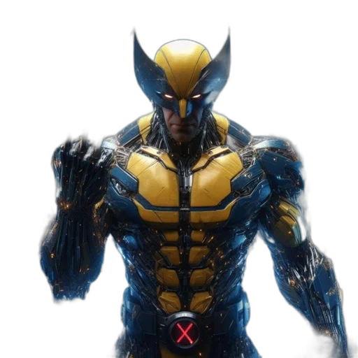 concept art, 3d render, comic book art, blue, digitally, rendered, robot-like, character transparent PNG cut-out