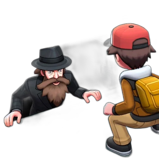 hat, concept art, 3d render, cartoon, pixel art, fire, bearded, man transparent PNG cut-out
