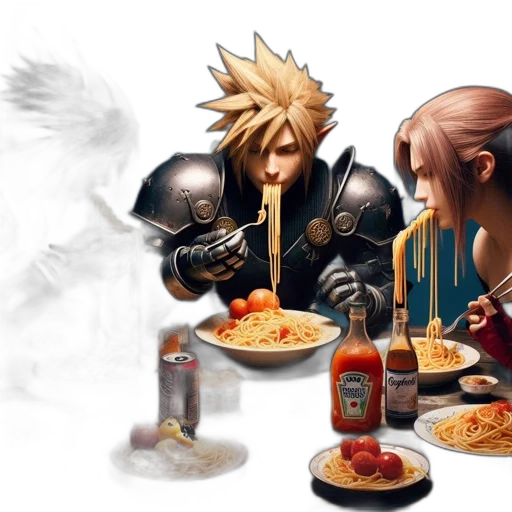 food, concept art, fantasy art, pixel art, 3d render, fire, three, animated transparent PNG cut-out