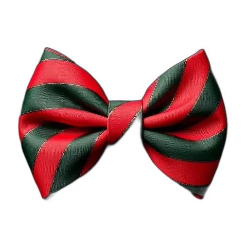 red, green, striped, bow, tie, large, fluffy, shape transparent PNG cut-out