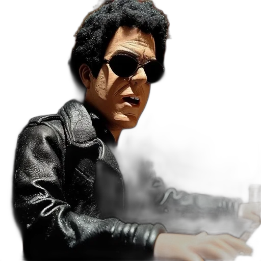 jacket, photorealistic, 3d render, cartoon, comic book art, figurine, person, playing transparent PNG cut-out