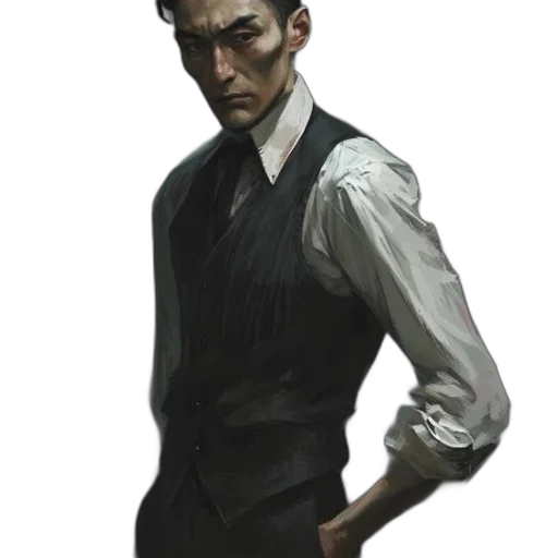 staff, face, jacket, mask, concept art, comic book art, photorealistic, fantasy art transparent PNG cut-out