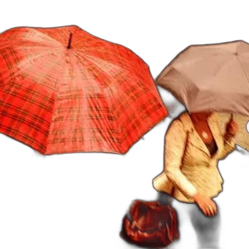 umbrella, hat, mask, jacket, 3d render, concept art, photorealistic, oil painting transparent PNG cut-out