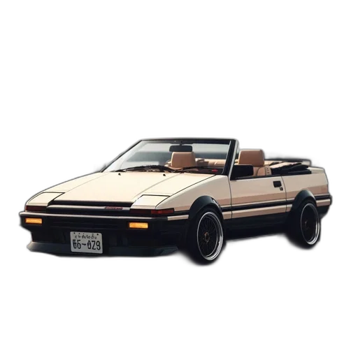 car, vaporwave, photorealistic, beige, convertible, distinctive, design, sits transparent PNG cut-out