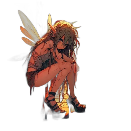 creature, weapon, dress, dragon, concept art, pixel art, fantasy art, anime transparent PNG cut-out