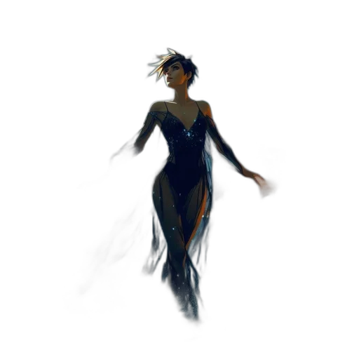 dress, crown, creature, staff, concept art, fantasy art, watercolor, pixel art transparent PNG cut-out
