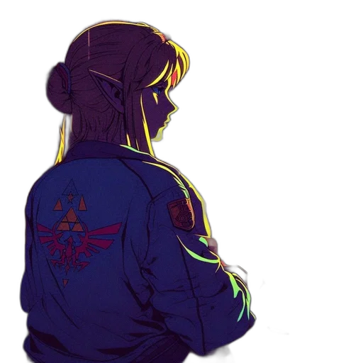 jacket, crown, face, mask, concept art, pixel art, watercolor, cyberpunk transparent PNG cut-out