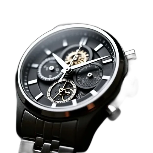 jewelry, photorealistic, 3d render, close-up, image, silver, wristwatch, detailed transparent PNG cut-out