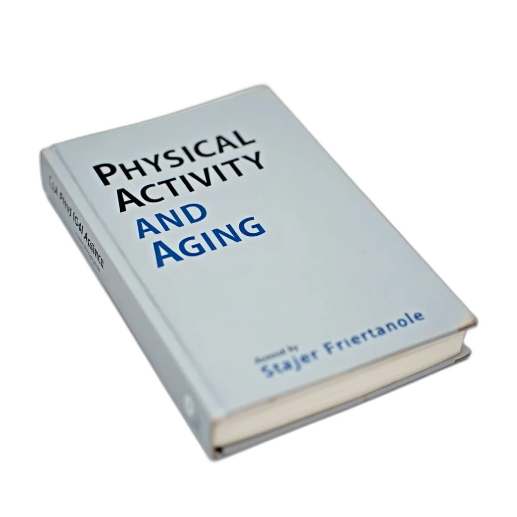 book, titled, physical, activity, aging, lying, white, surface transparent PNG cut-out