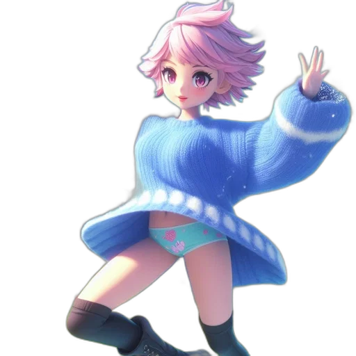 jacket, dress, weapon, staff, anime, pixel art, concept art, watercolor transparent PNG cut-out