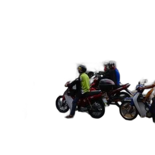 3d render, concept art, photorealistic, pixel art, motorcyclists, cars, busy, street transparent PNG cut-out