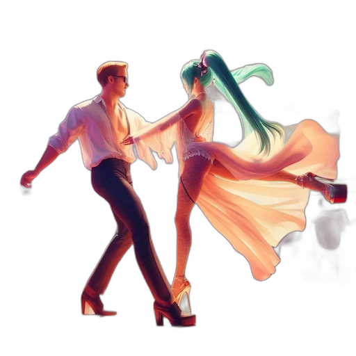 dress, watercolor, anime, concept art, fantasy art, outer space, fire, neon lights transparent PNG cut-out