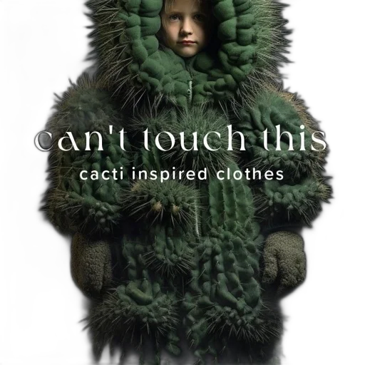 jacket, creature, dress, green, earth tones, person, cactus-inspired, outfit transparent PNG cut-out