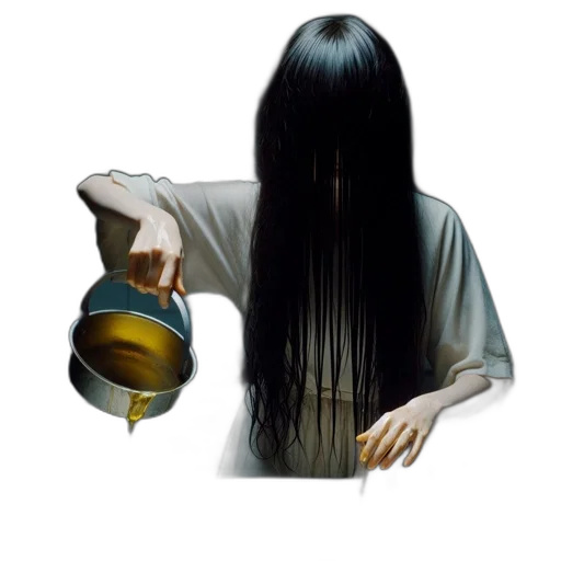 hair, mask, staff, weapon, concept art, photorealistic, oil painting, 3d render transparent PNG cut-out