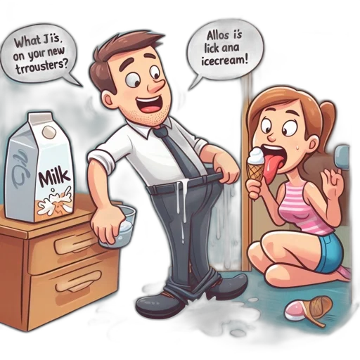 furniture, cartoon, comical, scene, man, woman, share, room transparent PNG cut-out